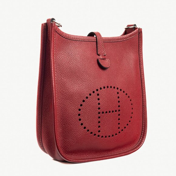 Hermes Evelyne TPM Rouge Grenat Taurillon Clemence Leather Shoulder Bag - Picture 2 of 15